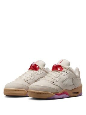 Boy’s Air Jordan 5 Retro Low “Peanut Butter Jelly” Pale Ivory/Fusion Red-desert